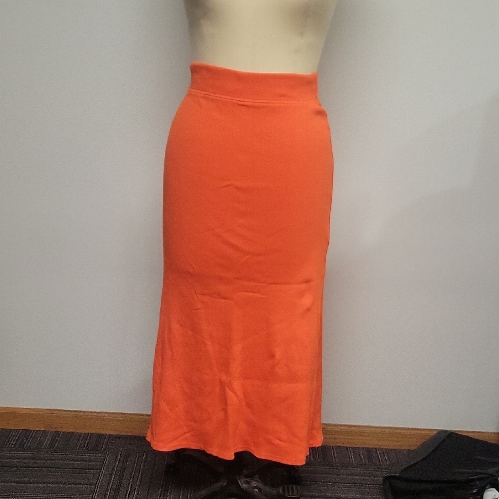 FP Beach, Orange Knit Skirt, Size SP